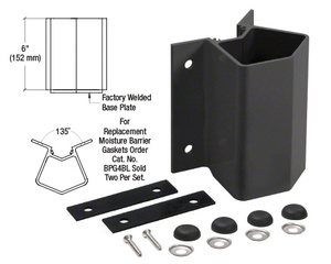 CRL Matte Black Outside 135 Degree Fascia Mounted Bracket