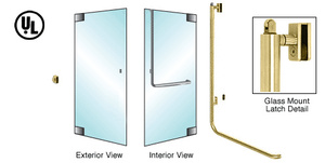 CRL-Blumcraft® Polished Brass Left Hand Reverse Glass Mount Keyed Access "Z" Exterior, Top Securing Panic Handle