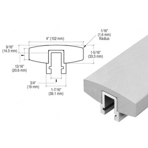 CRL-Blumcraft® Satin Anodized Custom 398 Series 4" Wide Rectangular Aluminum Cap Rail