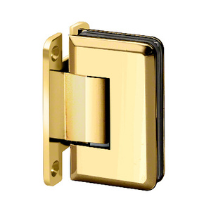 Polished Brass Wall Mount with "H" Back Plate Adjustable Premier Series Hinge