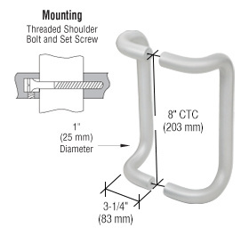 CRL 8" Clear Anodized Offset Pull Handles Back-to-Back