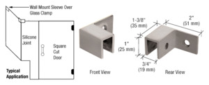 CRL Brushed Nickel Left Hand "Sleeve Over" Wall Mount Glass Clamp