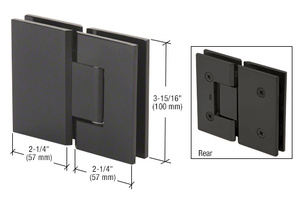 CRL Matte Black Vienna 580 Series Glass-to-Glass Hinge with Internal 5 Degree Pin