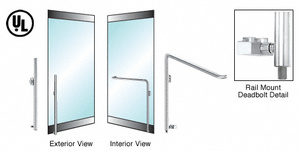 CRL-Blumcraft® Polished Stainless Right Hand Rail Mount Keyed Access 'KS' Exterior Bottom Securing Deadbolt Handle