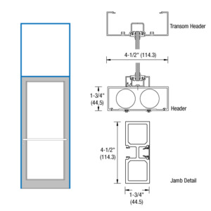 CRL-U.S. Aluminum Custom KYNAR® Paint 39-1/2" x 126" Series DF800 Tubular Center Hung Transom Frame Complete (1FT)