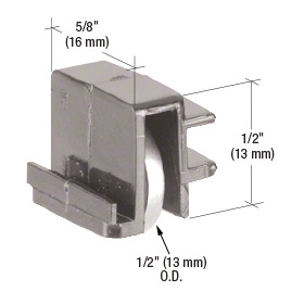 CRL 1/2" Flat Edge Stainless Steel Ball-Bearing Window Roller with 5/8" Wide Housing