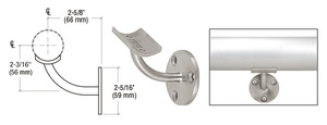 CRL Brushed Stainless Del Mar Series Wall Mounted Long Arm Hand Rail Bracket