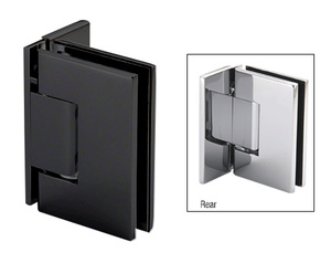 CRL Matte Black Melbourne Wall Mount Offset Plate with Cover Plate Hinge
