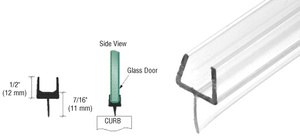 CRL One-Piece Bottom Rail With Clear Wipe for 1/2" Glass