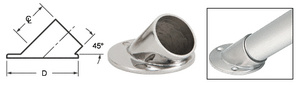 CRL Polished Stainless 45 Degree Angle Flange for 1-1/2" Tubing