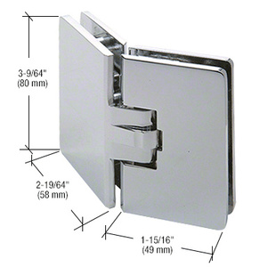 CRL Polished Chrome Milano 135 Degree Glass-to-Glass Hinge