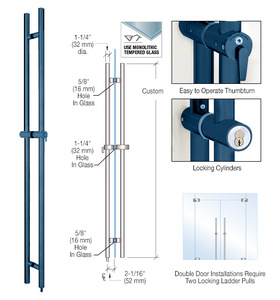 CRL Powder Coated LLPA Series Custom Length Up To 108 Ladder Pull - Lock  Down