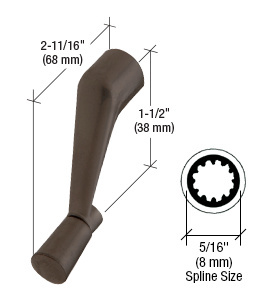 CRL Bronze Casement Operator Handle with 5/16" Spline Size and 2-11/16" Length