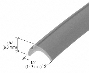 CRL Gray 1/2" Wide Glazing Spline - 100' Roll