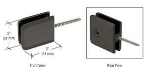 CRL Matte Black Square Beveled Wall Mount Movable Transom Clamp