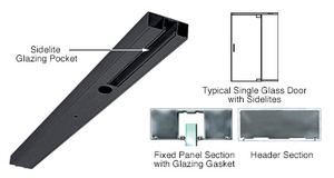CRL Black Powder Coated Custom Length 4-1/2" One Pocket Single Sided Door Header