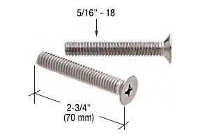 CRL 5/16"-18 x 2-3/4" Through-Bolts for 1-3/4" Thick Door Pull Mounting