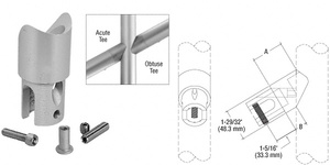 CRL Satin Anodized ACRS Obtuse 5º Angled Tee Adaptor