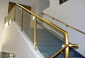 CRL Polished Brass 2" Fabricated Post Railing System for Use with Glass Infill Panels
