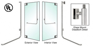 CRL-Blumcraft® Polished Stainless Left Hand Reverse Glass Mount Keyed Access "D" Exterior Top Securing Deadbolt Handle for 3/4" Glass