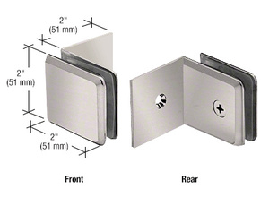 CRL Brushed Nickel Fixed Panel Beveled Clamp With Large Leg