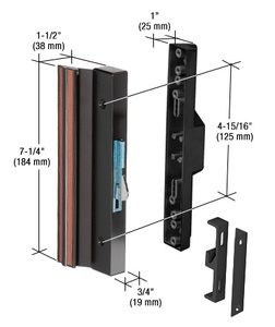 CRL Black Hook-Style Surface Mount Handle 4-15/16" Screw Holes