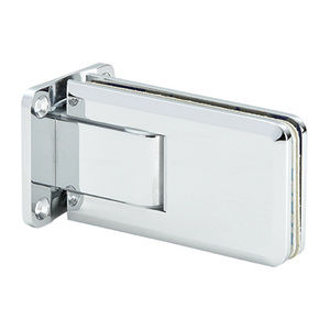 Polished Chrome Wall Mount with Full Back Plate Crown Series Hinge