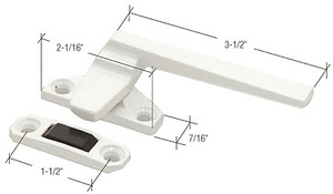 CRL White Right Hand Casement Window Locking Handle with 1-1/2" Screw Holes