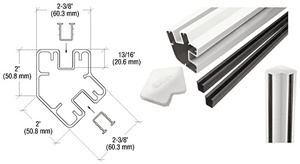 CRL Sky White AWS 48" Long 2" x 2-3/8" Rectangular 135 Degree Post Kit