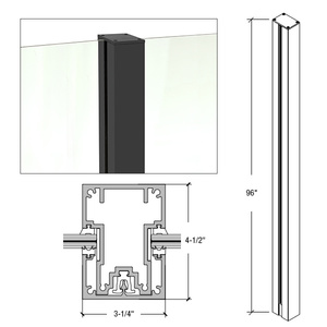 CRL 96" Matte Black Cielo Center Post Kit