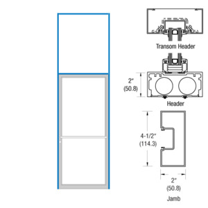 CRL-U.S. Aluminum Custom Size 451 Series Clear Anodized Class 1 Blank Transom Single Door Frame
