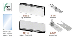 CRL Brushed Stainless European Patch Door Kit - Without Lock
