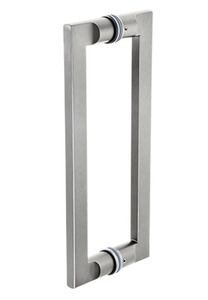 CRL Brushed Stainless 12" Glass Mounted Tapered Back-to-Back Pull Handle
