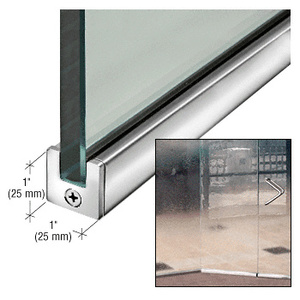 CRL Polished Stainless 1" Tall Slender Profile Door Rail Without Lock - 35-3/4"