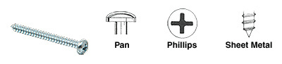 CRL 6 x 3/4" Pan Head Phillips Sheet Metal Screws