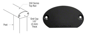 CRL Matte Black 350 Series Decorative End Cap