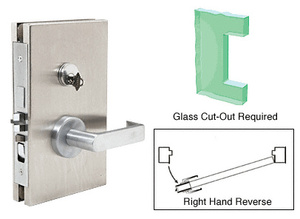 CRL Brushed Stainless 6" x 10" RHR Center Lock With Deadlatch in Entrance Lock Function