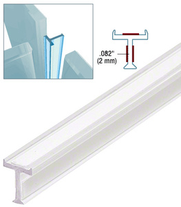 CRL Clear Copolymer Strip for T-Joint Junctions Where 3 Glass Panels Meet - 3/8" Tempered Glass