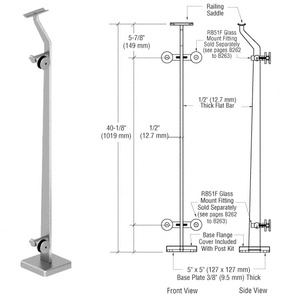 CRL Polished Stainless Right End P5 Series Post Railing Kit