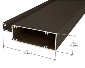CRL-U.S. Aluminum Horizontal Mullion for 1/4" Glass, Bronze Black Anodized - 24'-2"