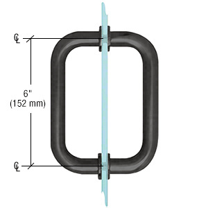 CRL Black 6" Tubular Back-to-Back 3/4" Diameter Shower Door Pull Handles