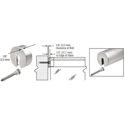 CRL 316 Brushed Stainless Stabilizing End Cap for 63.5 mm Cap Railing