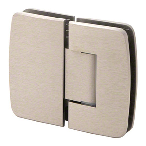 Brushed Nickel 180° Glass to Glass Adjustable Valencia Series Hinge