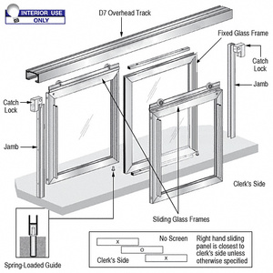 CRL Horizontal Sliding Arlene Model Pass-Thru Assembly with D7 Header / No Screen