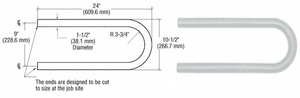 CRL Metallic Silver Quick Connect Looped Hand Rail Return for 1-1/2" Diameter Tubing