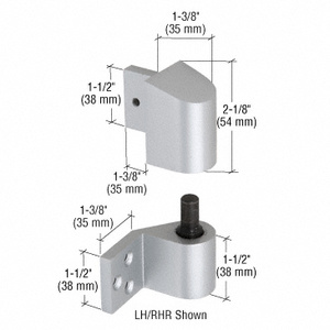 CRL Aluminum 3/4" Offset Left Hand Intermediate Pivot Sets