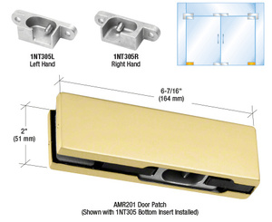 CRL Satin Brass LH European Bottom Door Patch Fitting