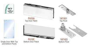 CRL Satin Anodized North American Patch Door Kit - Without Lock