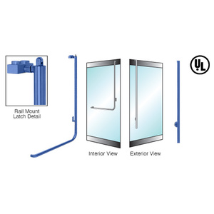 CRL-Blumcraft® Powder Coat Paint Right Hand Reverse Rail Mount Keyed Access "LS" Exterior Top Secured Panic Handle