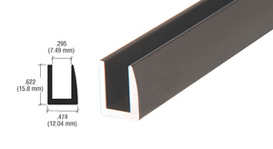CRL Dark Bronze 1/4" Single Channel with 5/8" High Wall